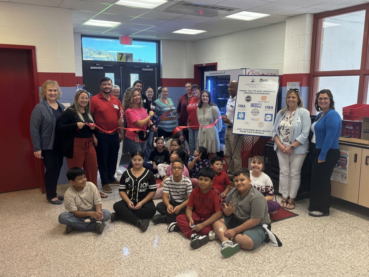 Students and teachers posed together