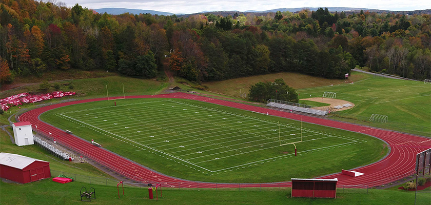 Aerial view of Liberty athletic fields