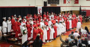 Graduates prepare to shift their tassels