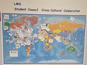 A map displays items from the LMS cross cultural celebration