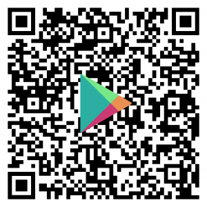parentsquare qr code, mostly black and white squares with the google play logo within the middle